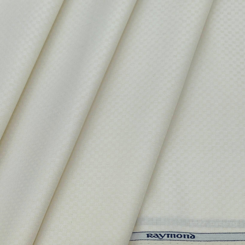Shirt Fabric Raymond 100% Cotton Dobby Colour Off White