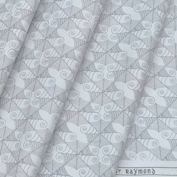 Shirt Fabric Raymond 100% Cotton Printed Colour Light Grey N White