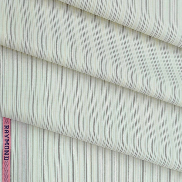 Shirt Fabric Raymond 100% Cotton Pin Lining Colour Cream N Beige