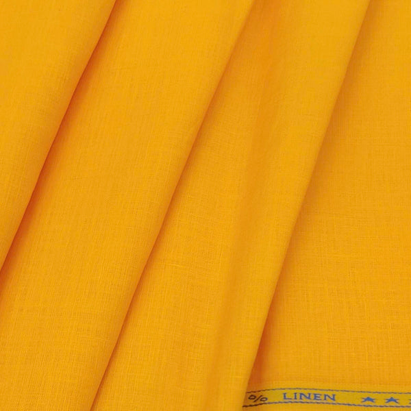 Shirt Fabric Birla Century 60 LEA Pure Linen Solids Colour Bright Orange