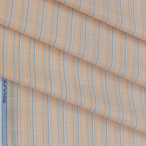 Shirt Fabric Arvind Cotton Blended Formal Lining Colour Apricot Orange