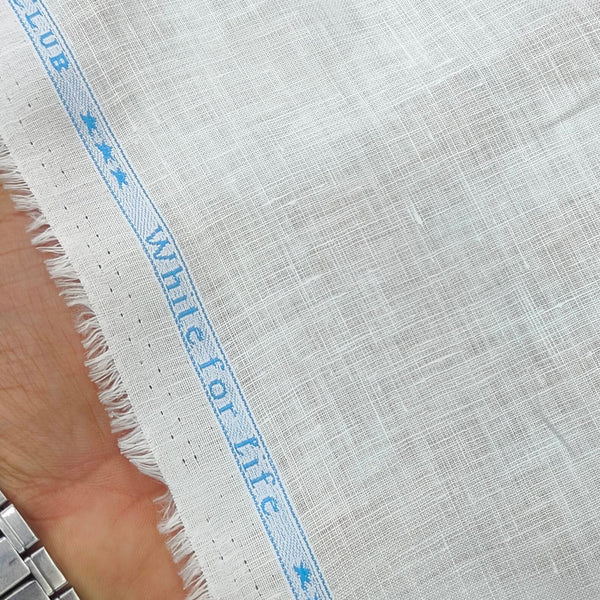 Shirt Fabric Linen Club Pure Linen 120Lea Premium Plain White