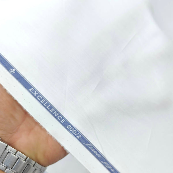 Shirt Fabric Soktas 200/2 Finest Giza Cotton Plain White