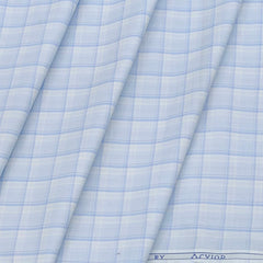 Shirt Fabric Arvind Cotton Blended Check Colour Light Blue