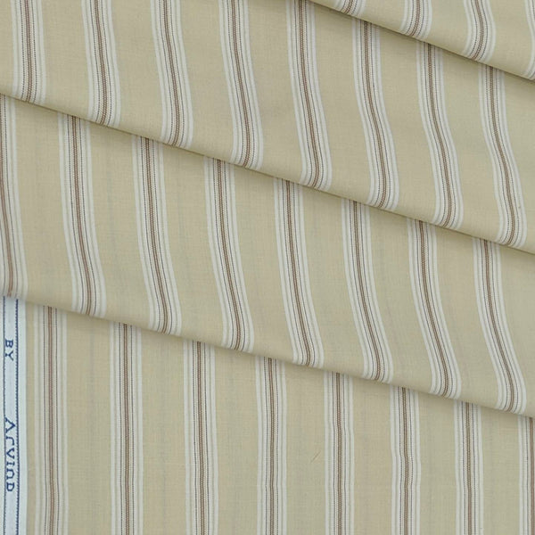 Shirt Fabric Arvind Cotton Blended Formal Lining Colour Light Brown