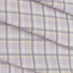 Shirt Fabric Arvind Cotton Blended Check Colour Light Purple