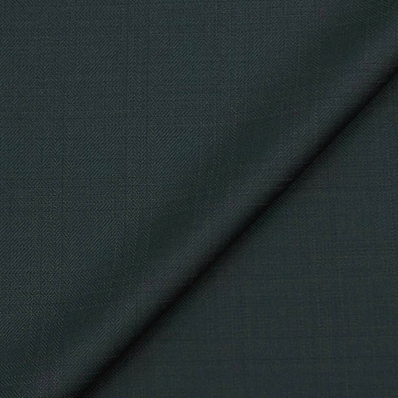 Trouser Fabric Raymond Wool Blended Check Colour Phthalo Green