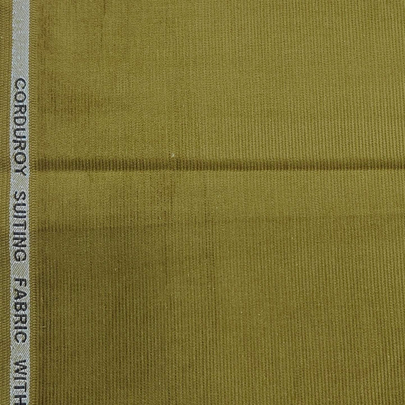 Corduroy Donear Pure Cotton stretchable Trouser Fabric Colour Khaki N Olive Green