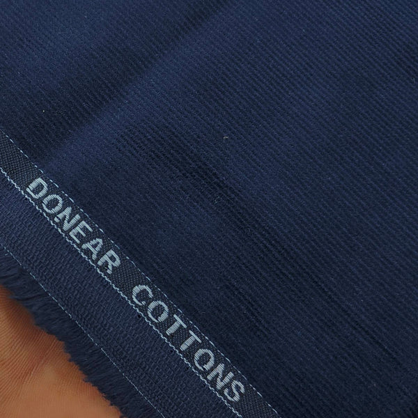 Corduroy Donear Pure Cotton stretchable Trouser Fabric Colour Space Blue