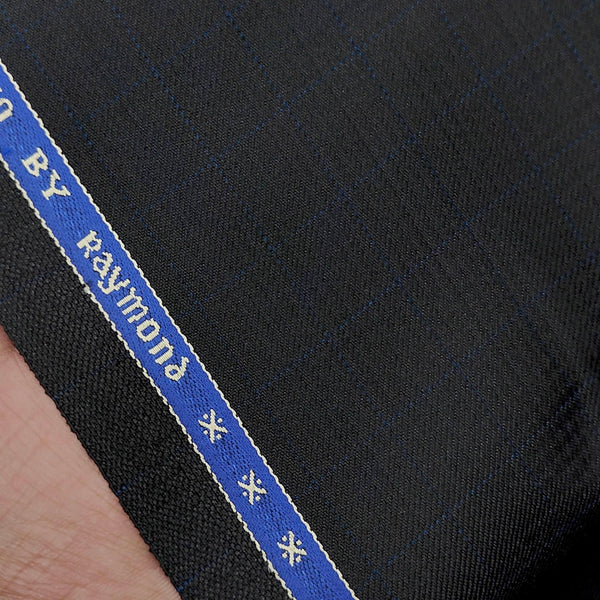 Trouser Fabric Raymond PV Check Colour Blackish Brown N BLue