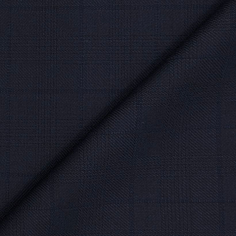 Trouser Fabric Raymond PV Check Colour Ultra Dark Blue