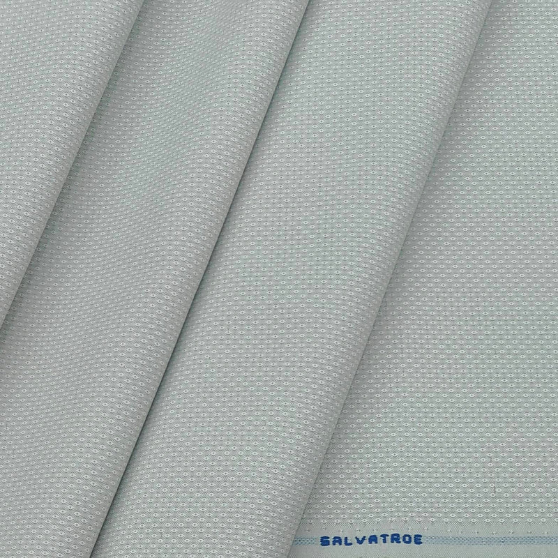 Shirt Fabric ManTire Poly Cotton Wrinkle Free Dobby Colour Greenish White