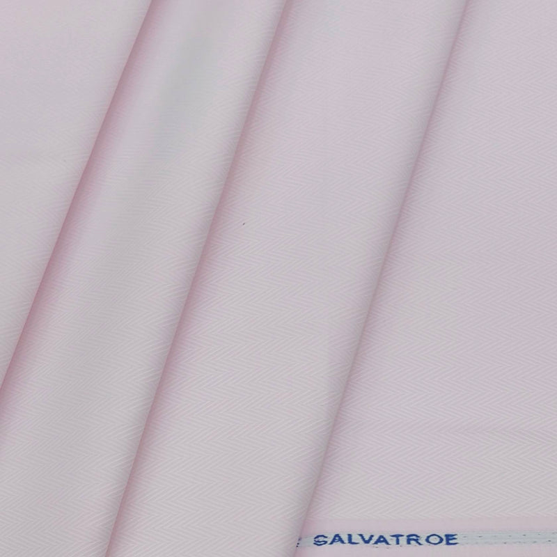 Shirt Fabric ManTire Poly Cotton Wrinkle Free Zig Zag Colour Blush Pink