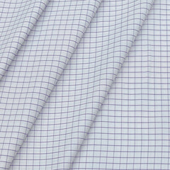 Shirt Fabric ManTire Poly Cotton Wrinkle Free Formal Small Check Colour White N Lavender