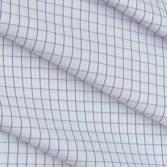 Shirt Fabric ManTire Poly Cotton Wrinkle Free Formal Small Check Colour White N Lavender