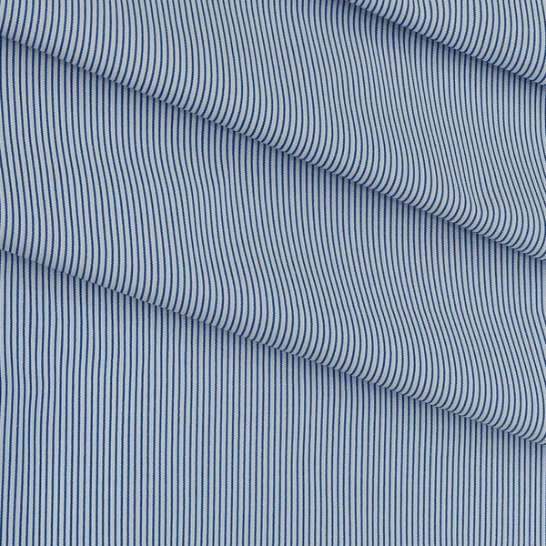 Shirt Fabric ManTire Poly Cotton Wrinkle Free Formal Pin Lining Colour Blue