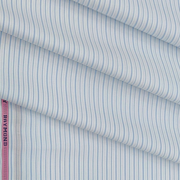 Shirt Fabric Raymond 100% Cotton Lining Colour Light Blue N White