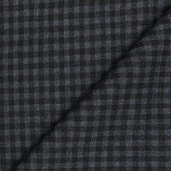 Tweed Blazer Fabric OCM  Wool Blended Small Check Colour Black N Lead Grey