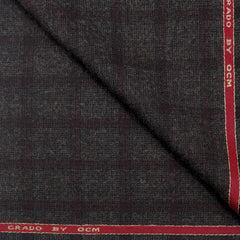 Tweed Blazer Fabric OCM  Wool Blended Broad Check Colour American Bronze Brown