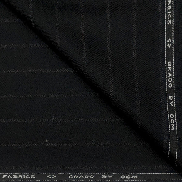Tweed Blazer Fabric OCM 100% Wool Broad Lining Colour Black