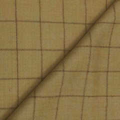 Tweed Blazer Fabric OCM 100% Wool Check Colour Dried Moss Brown