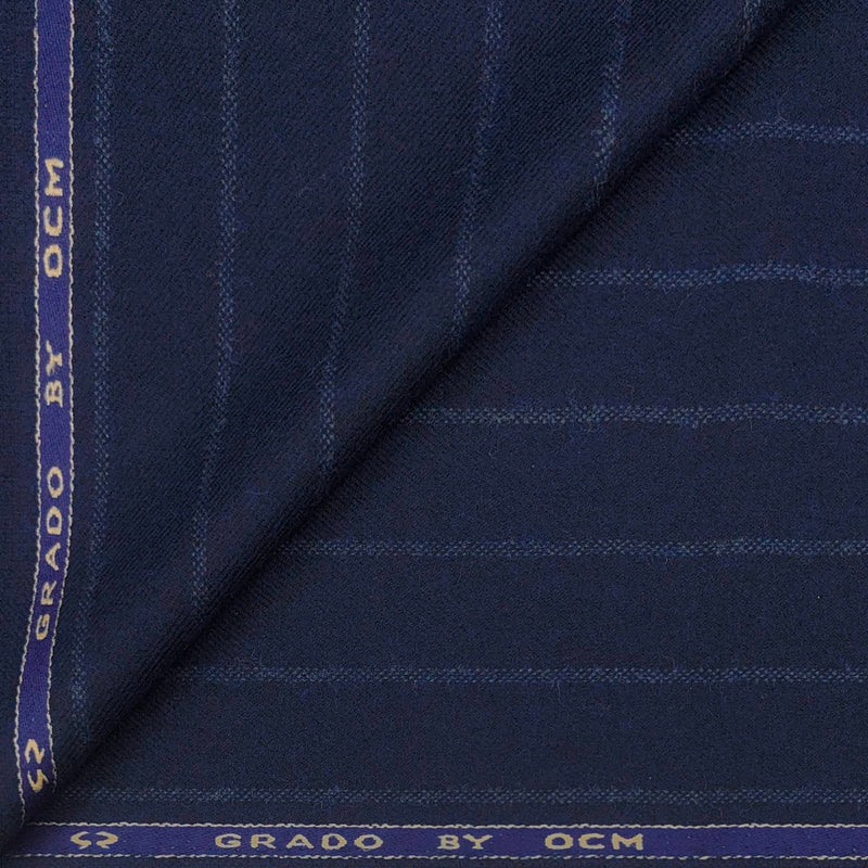 Tweed Blazer Fabric OCM 100% Wool Broad Lining Colour Navy