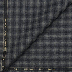 Tweed Blazer Fabric OCM 100% Wool Check Colour Shark Grey