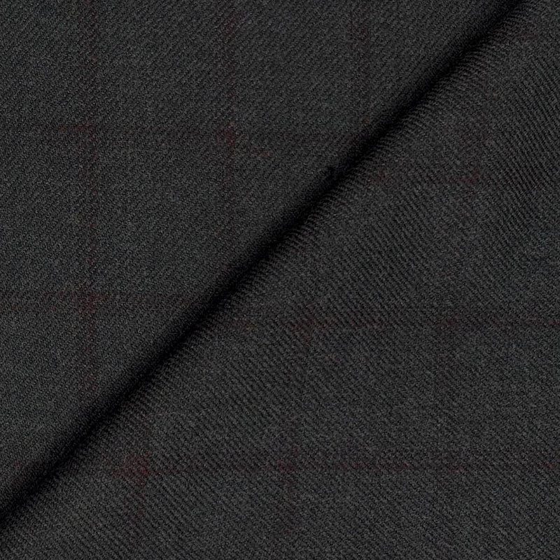 Tweed Blazer Fabric OCM Wool Blended Check Colour Greyish Brown