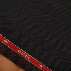 Tweed Blazer Fabric OCM Wool Blended Lining Colour Dark Wine