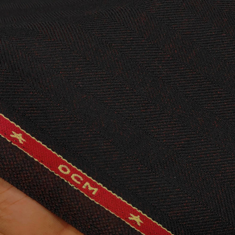 Tweed Blazer Fabric OCM Wool Blended Lining Colour Dark Wine