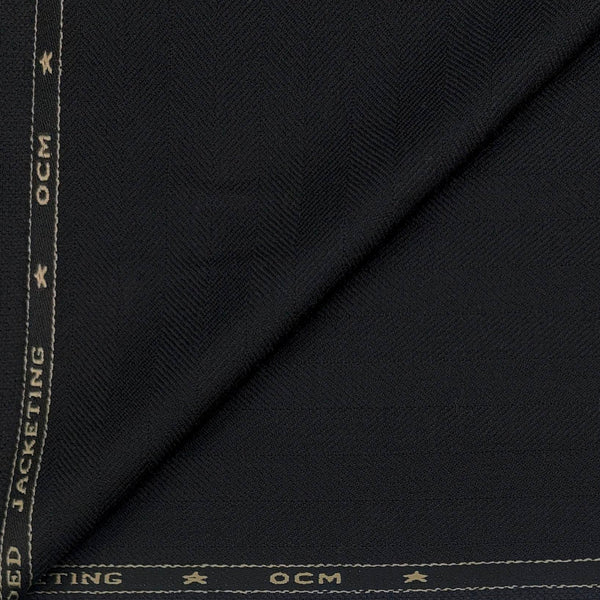 Tweed Blazer Fabric OCM Wool Blended Lining Colour Black
