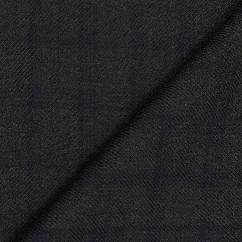 Tweed Blazer Fabric OCM Wool Blended Check Colour Brownish Grey N Blue