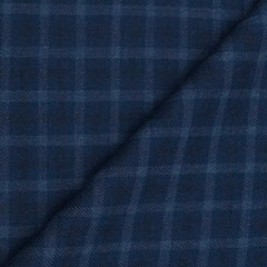 Tweed Blazer Fabric OCM Wool Blended Check Colour Light Blue N Silver