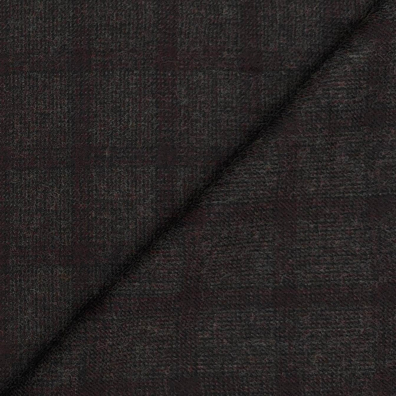 Tweed Blazer Fabric OCM Wool Blended Check Colour Carob Brown