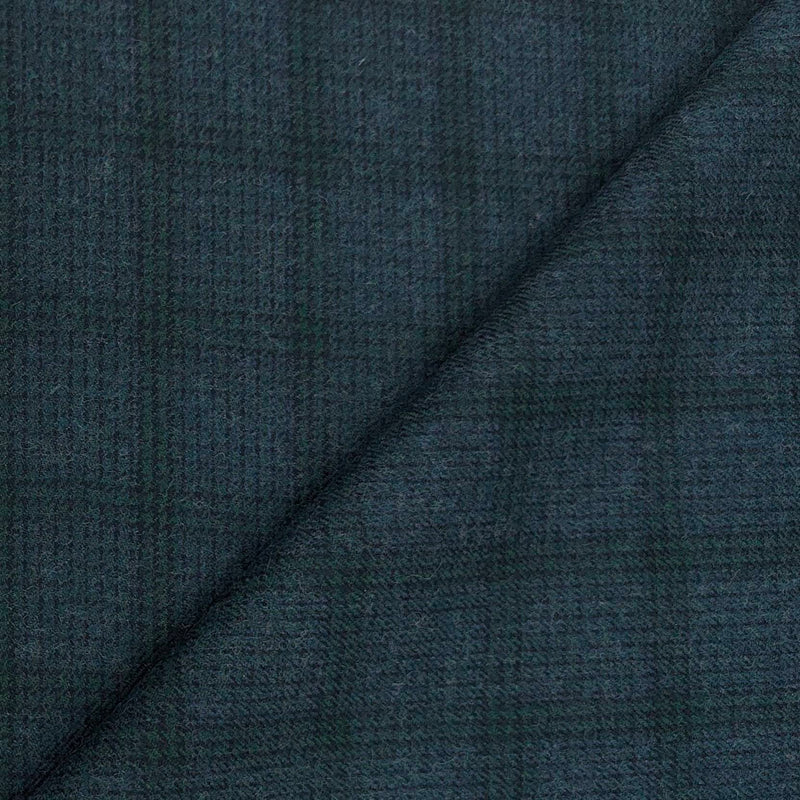 Tweed Blazer Fabric OCM Wool Blended Check Colour Light Green N Light Blue