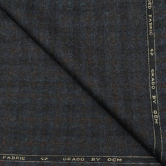Tweed Blazer Fabric OCM Super Fine count 100% Wool Check Colour Grey N Brown