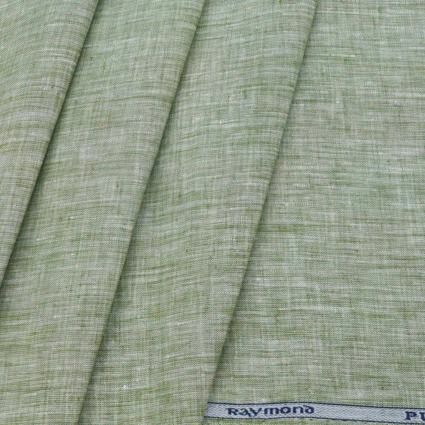 Shirt Fabric Raymond Pure Linen Plain Colour Silver Green