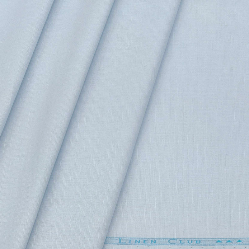 Linen Club Linen Blended Plain Shirt Fabric Colour Columbia Blue