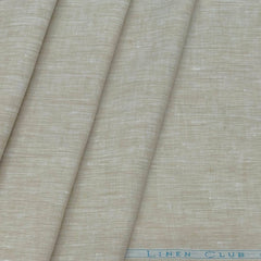 Shirt Fabric Linen Club 60 LEA Pure Linen Solids Colour Light Brown