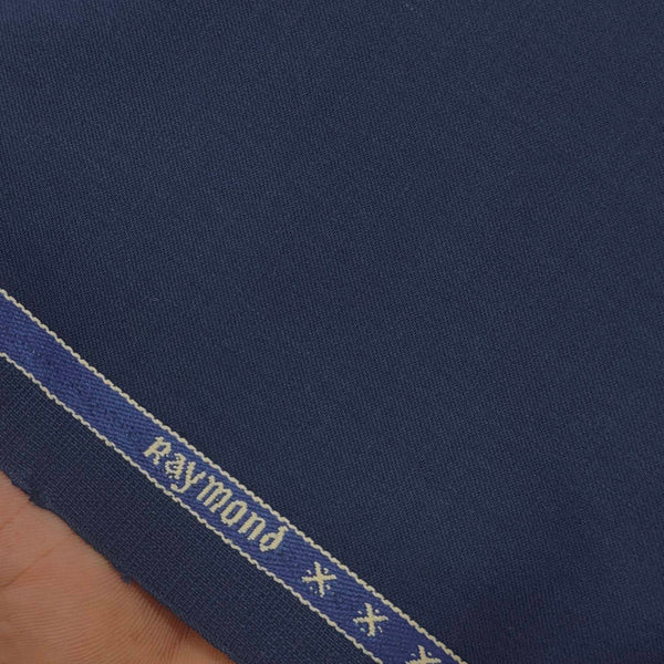 Suit Fabric Raymond Wool Blended plain Color Blue