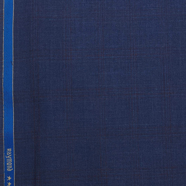 Suit Fabric Raymond 100s Count PV Check Color Denim Blue