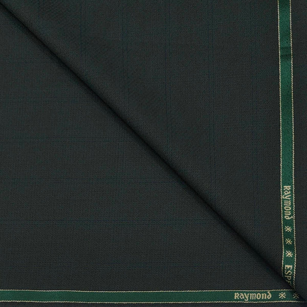 Suit Fabric Raymond Wool Blended Check Color Juniper Green N Light Blue