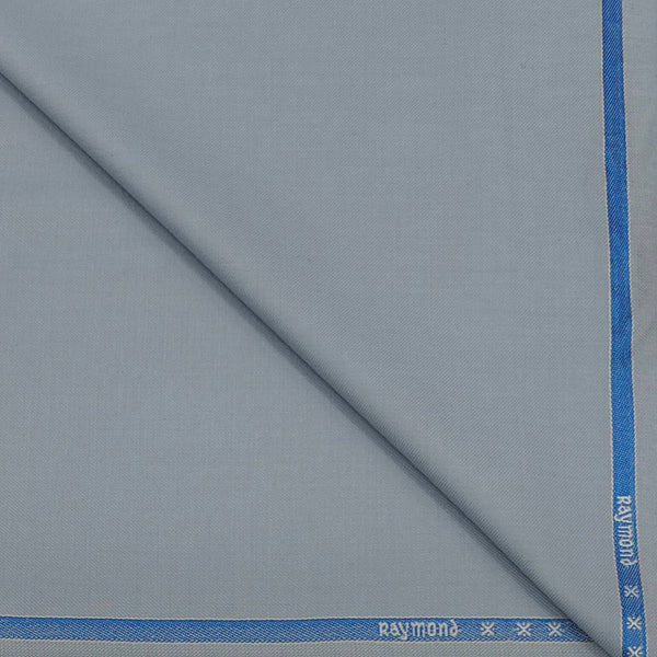 Suit Fabric Raymond Wool Blended Plain Color Silver