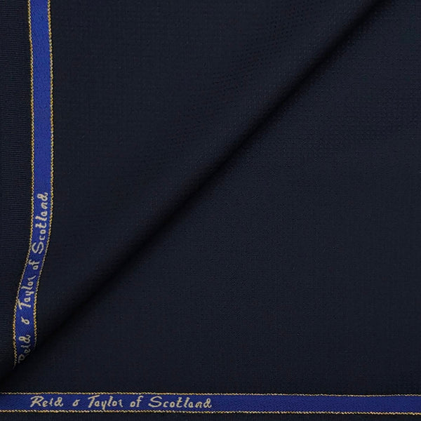 Suit Fabric Reid & Taylor Super 120s Wool Blended Dotted Color Dark Blue