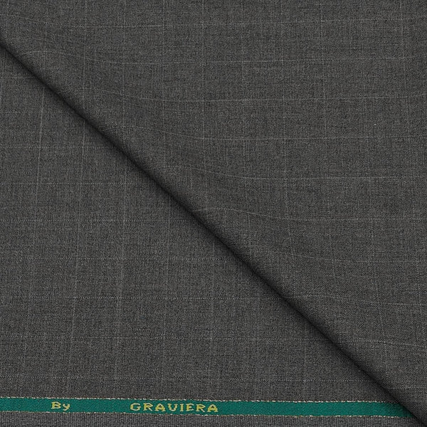 Blazer Fabric Graviera Poly Viscose Check Colour Taupe Brown