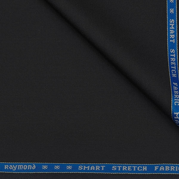 Suit Fabric Raymond Super 35% Wool Blended Stretchable Plain Color Crow Black