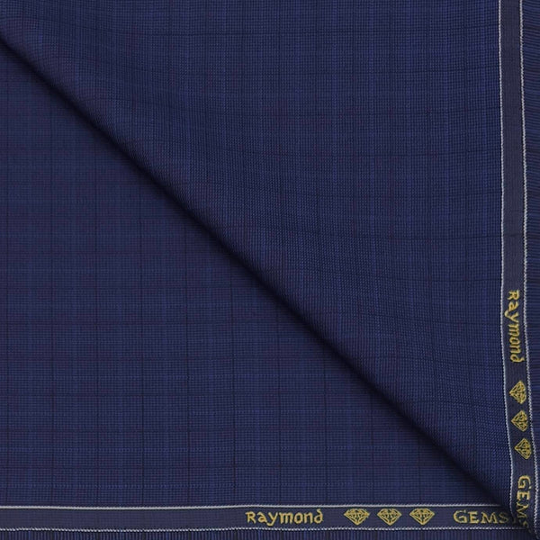 Blazer Fabric Raymond Poly Viscose Mild check Colour Azure Blue