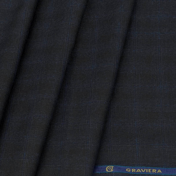 Blazer Fabric Graviera Poly Viscose Check Colour Bluish Grey
