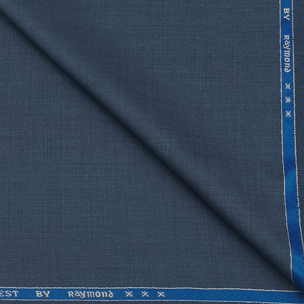 Blazer Fabric Raymond Poly Viscose Self Slub Colour Glaucous Blue