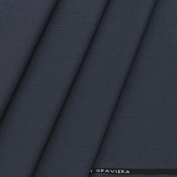 Trouser Fabric Graviera 4Way Lycra Premium Plain Colour Agean Blue